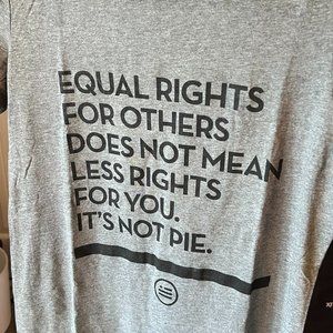 New Womens "Equal Rights" Gray T-Shirt (Size XL)